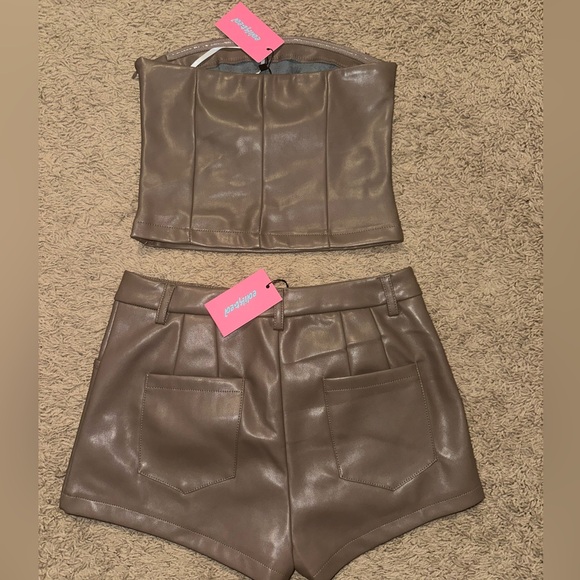 Edikted Brown Faux Leather Set - Picture 2 of 4